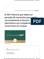 Periodo de Transicion Carta Porte