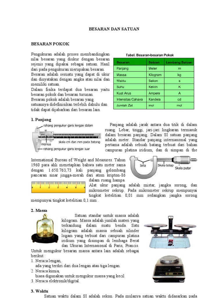 Besaran Dan Satuan Pdf