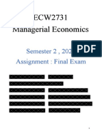 ECW2731 Managerial Economics: Semester 2, 2020 Assignment: Final Exam