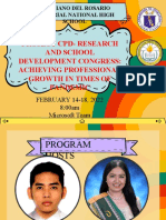 Project Cpd-Research and School Development Congress: Achieving Professional Growth in Times of Pandemic