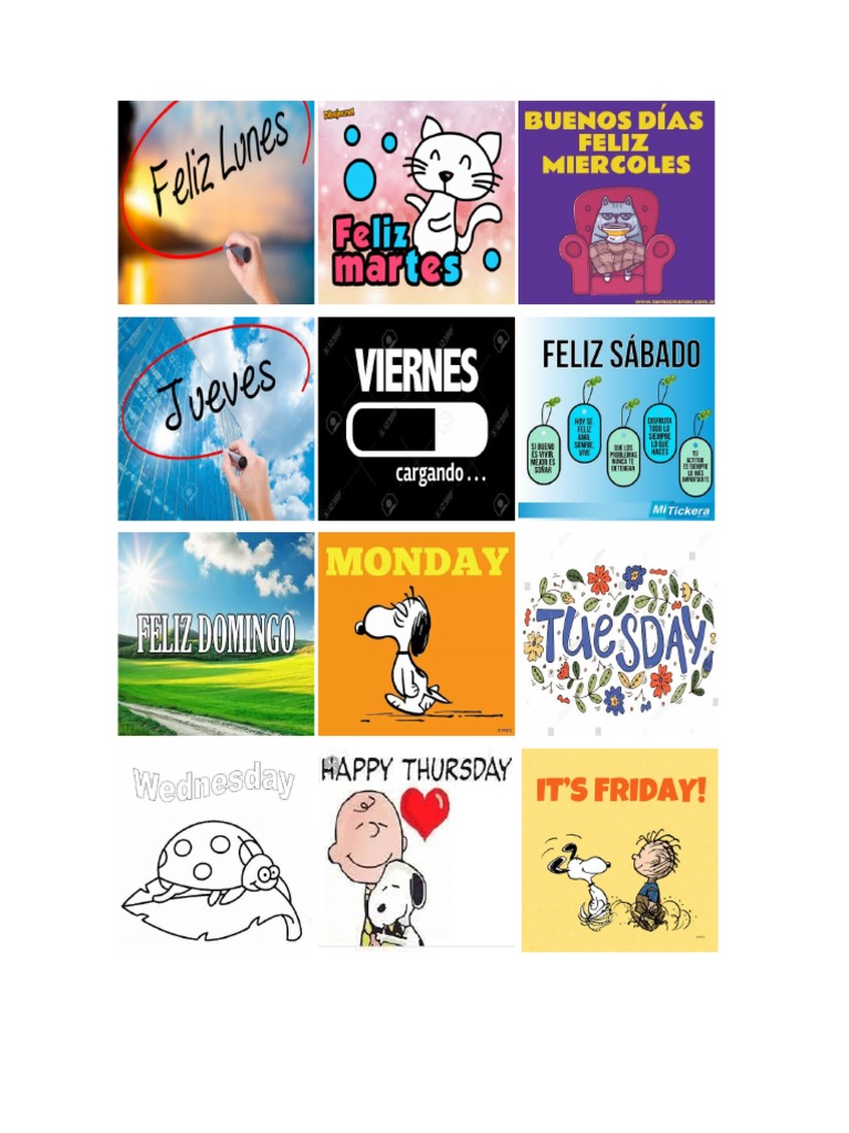 Los Dias De La Semana En Ingles PDF