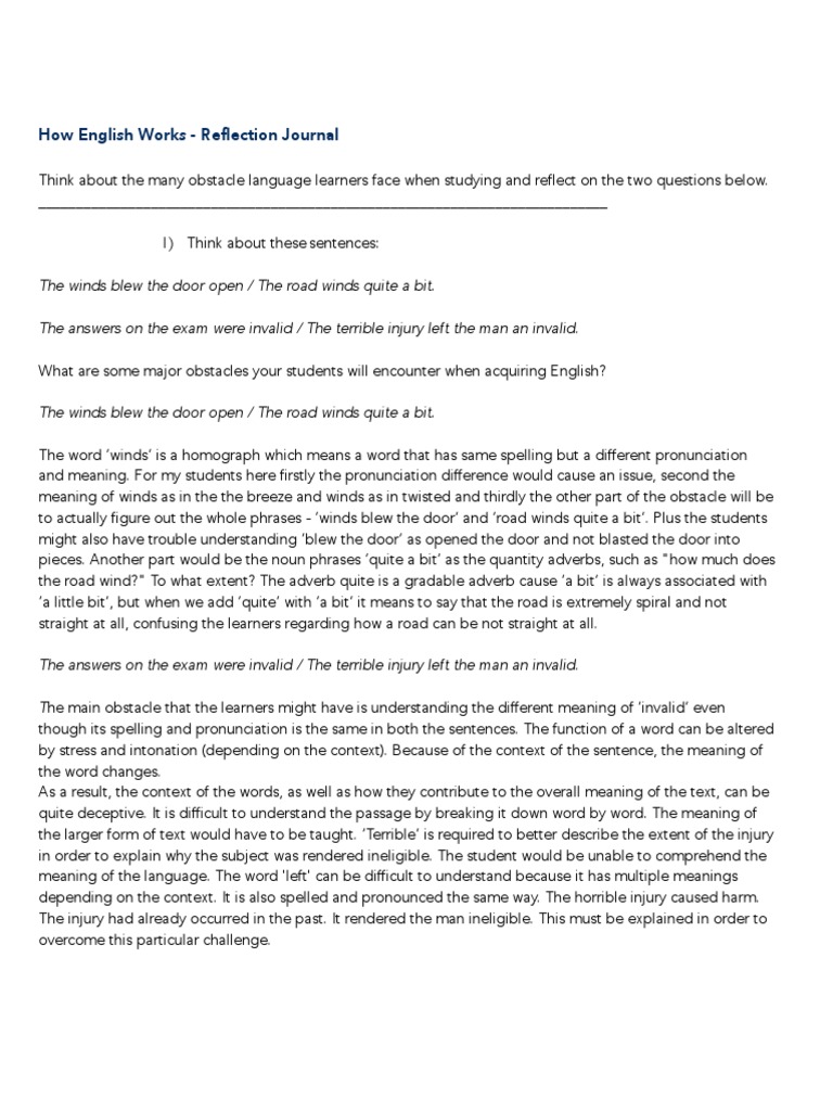 Introduction To English Language Teaching PDF English Language Adverb