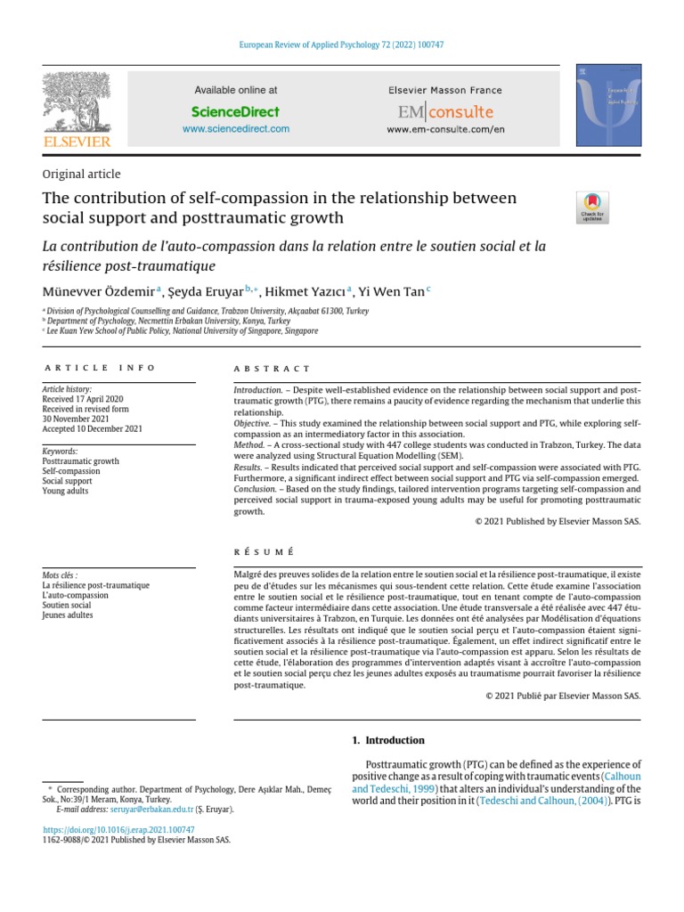 The Contribution of Self-Compassion in The Relationship Between Social ...
