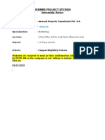 Internship Notice - ANAROCK Property Consultants Pvt. Ltd.