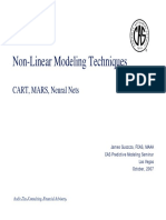 Non-Linear Modeling Techniques: CART, MARS, Neural Nets