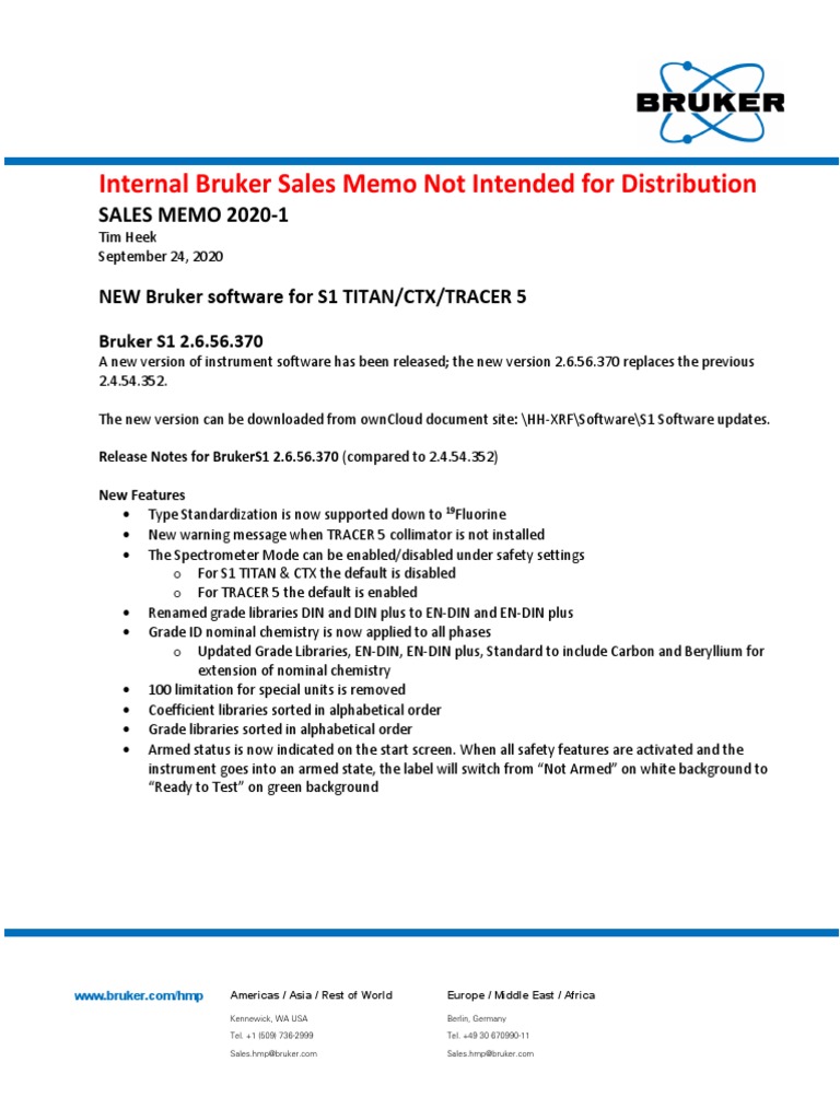 Bruker Software Update 2020 Release | PDF | Operating System Families ...