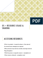 Os - Resource Usage & Sharing
