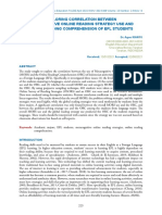 Exploring Correlation Between Metacognitive Online Reading Strategy Use and Online Reading Comprehension of Efl Students