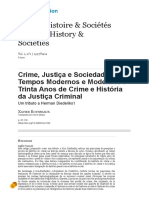 Crime, Justiça e Sociedade nos Tempos Modernos e Modernos _ Trinta Anos de Crime e História da Justiça Criminal