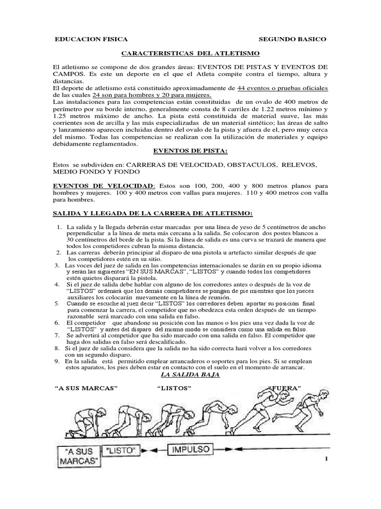 Atletismo Segundo Basico | PDF | Deporte del atletismo | Juegos de ...