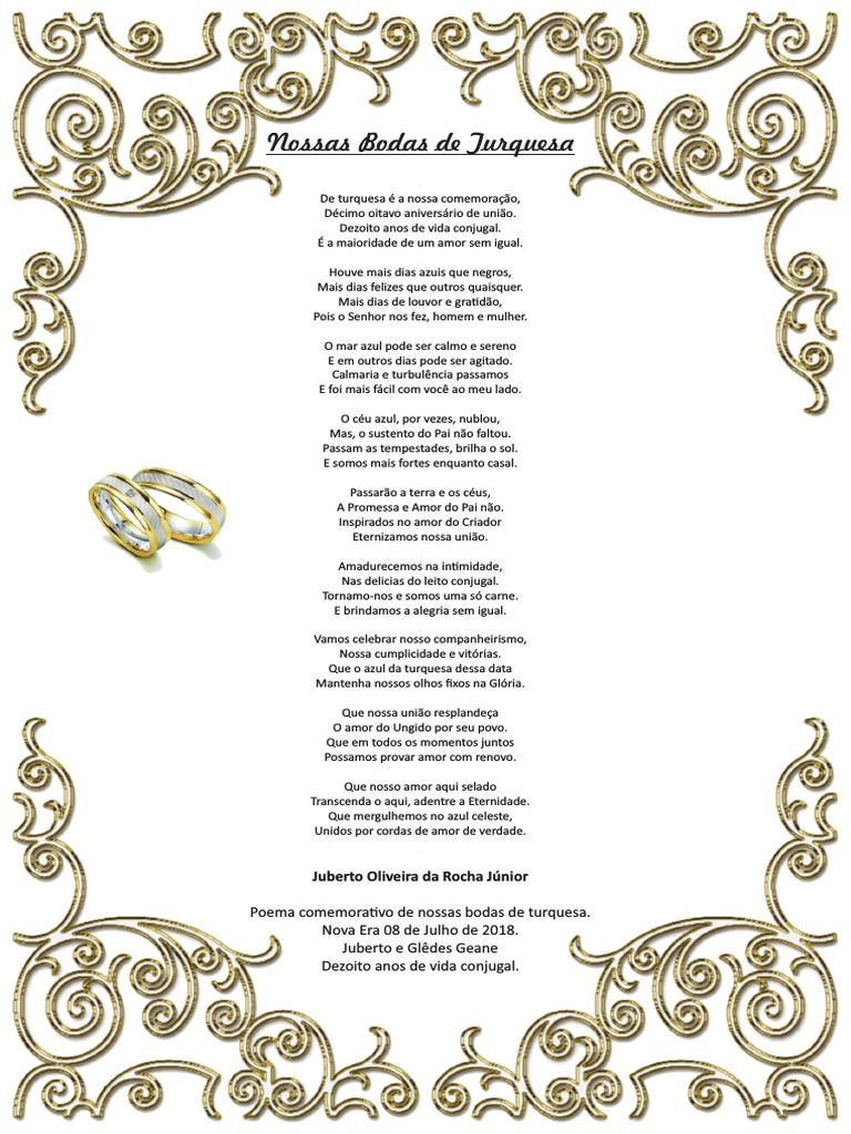 Nossas Bodas de Turquesa | PDF | Poesia, image size:768x1024