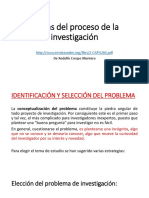 Etapas de la investigación: identificación del problema