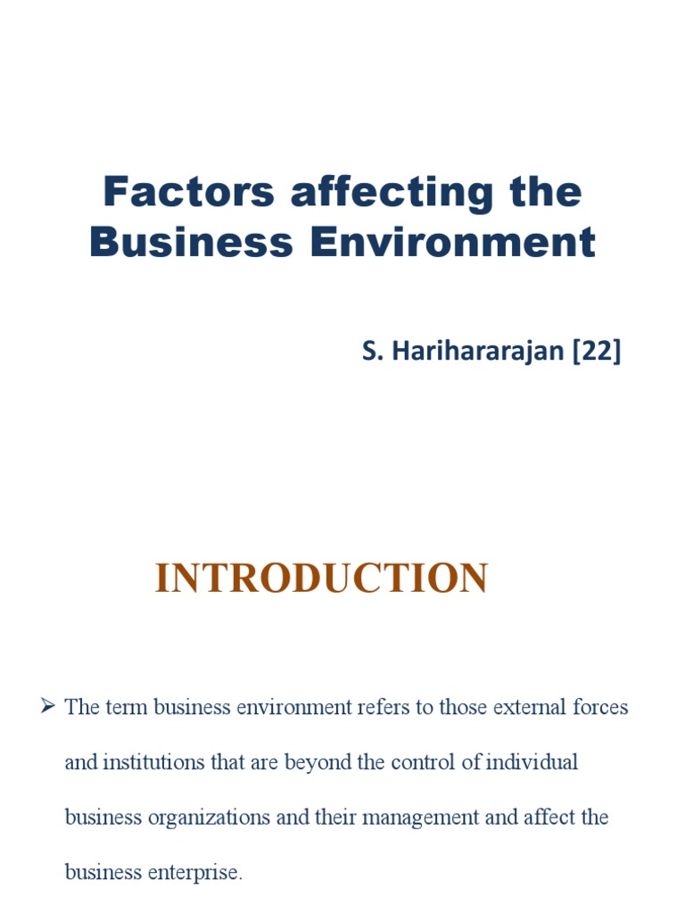 Factors Affecting The Business | PDF | Economics | Natural Environment