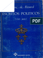 Antoine de Rivarol - Escritos Políticos (1789-1800) - Dictio (1980)