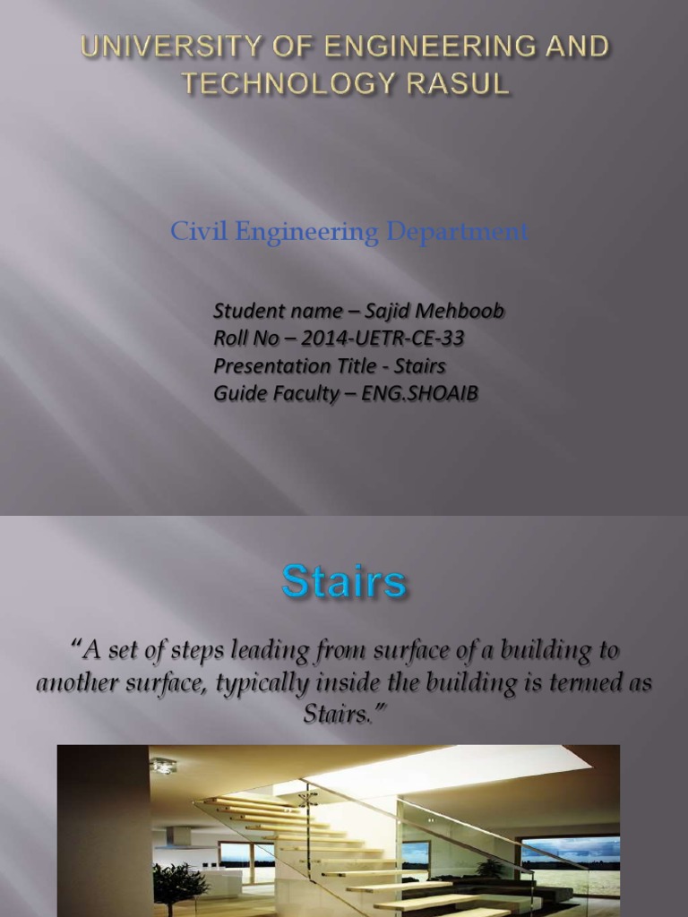 Civil Engineering Department | PDF | Stairs | Architectural Elements