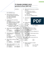 Neet Crash Course 2022: Respiration in Plant (DPP-03)