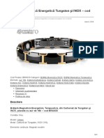 Brăţară Magnetică Energetică Tungsten Și INOX - Cod BRA033