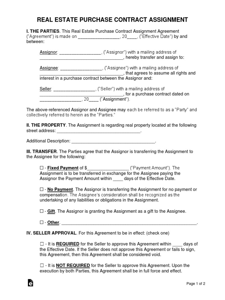 Advanced Real Estate Purchase Contract Assignment PDF Assignment