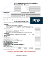 Medical Physicist'S Mammography QC Test Summary Full-Field Digital - Siemens