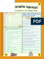 Elementary Exercises To The Irregular Verbs: TASK 1 - Write The Past Tense Form of The Verbs On The Line