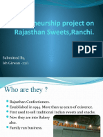 Entreprenuer Project - Group 1 - Rajasthan Sweets