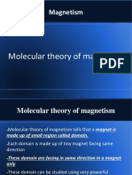 Magnetism: Molecular Theory of Magnetism