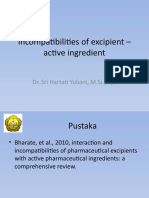Incompatibilities of Excipient - Active Ingredient