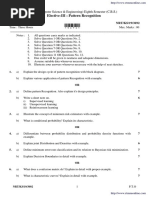 Elective-III: Pattern Recognition: B.E. (Computer Science & Engineering) Eighth Semester (C.B.S.)