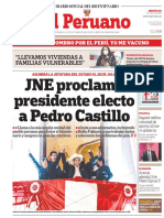 El Peruano: JNE Proclama Presidente Electo A Pedro Castillo