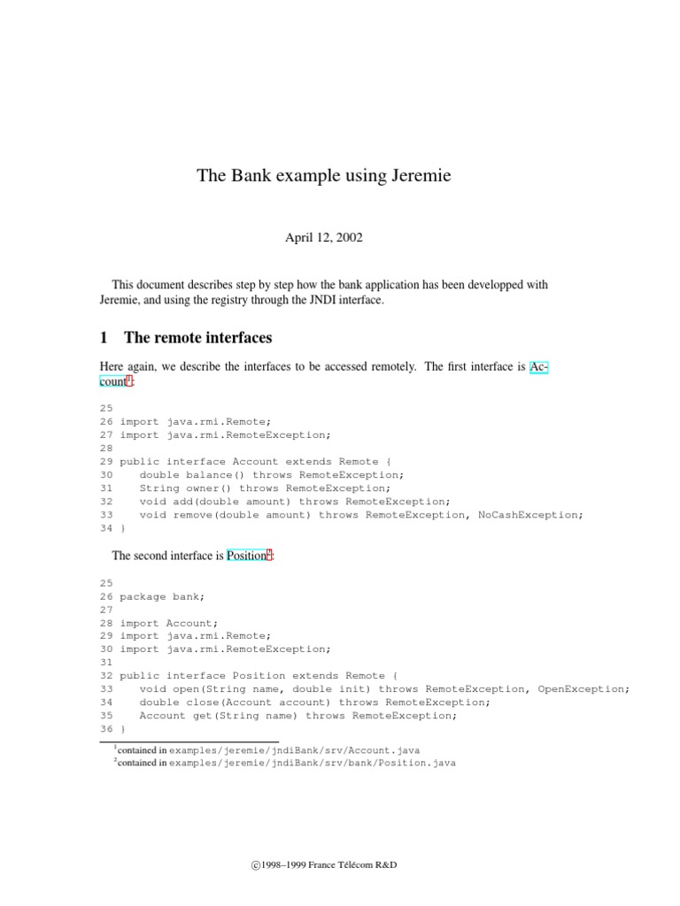 The Bank Example Using Jeremie | PDF | Java (Programming Language ...