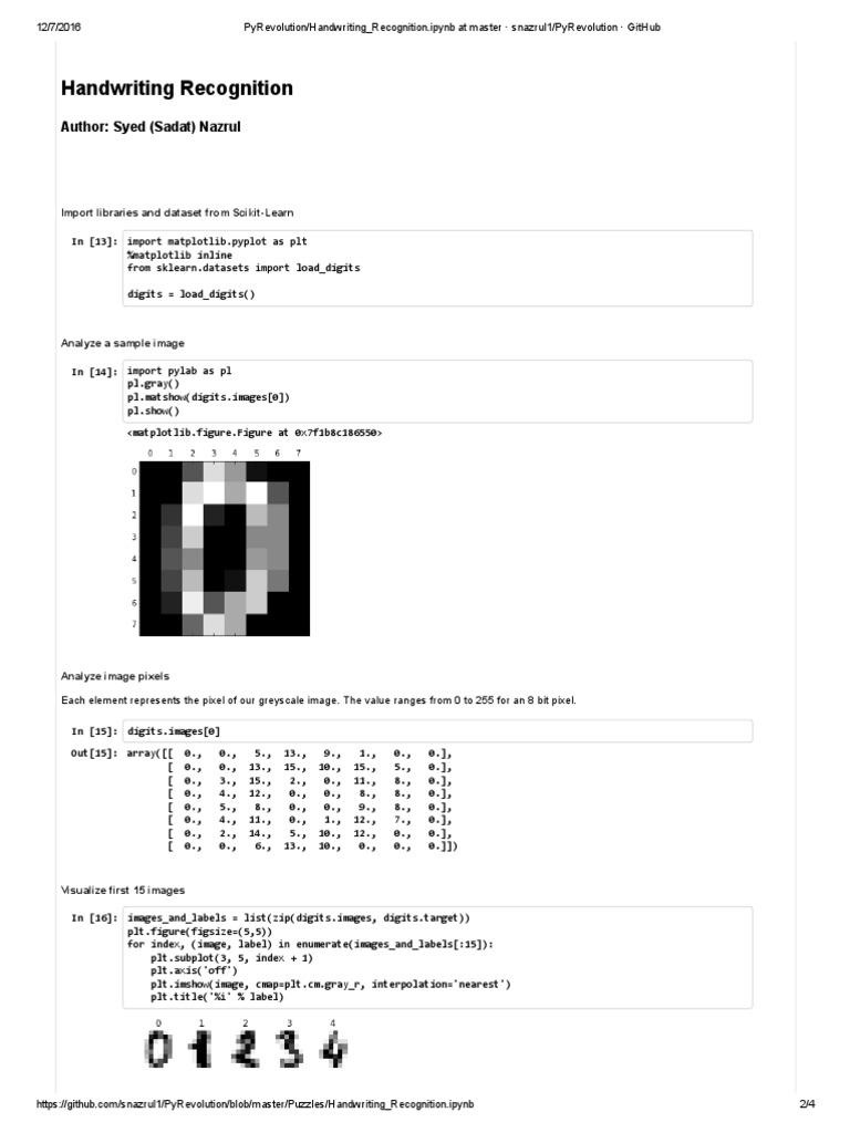 Handwriting Recognition With Python | PDF | Array Data Structure ...