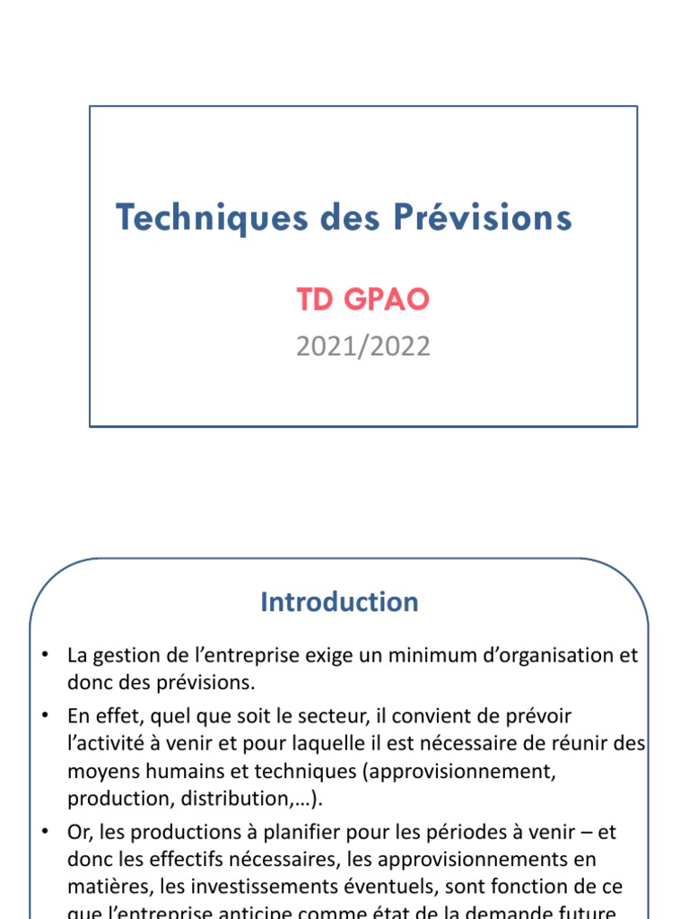Quel Schéma De Décomposition Des Ventes Choisir En Prévisions NOTES | PDF | Séries chronologiques | Business