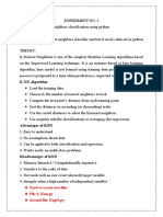 K-NN Algorithm: Need To Create Two Files File 1: KNN - Py Second File: Expt3.py