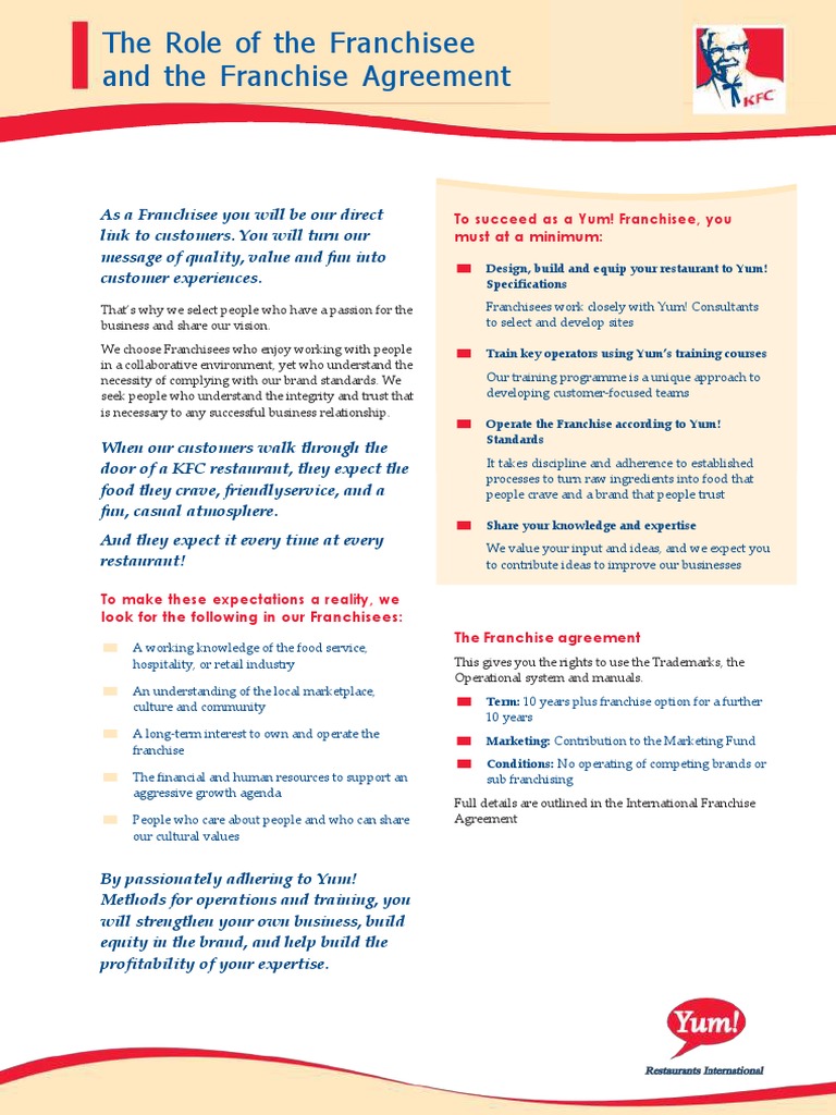 KFC Franchise Terms and Conditions-1 | PDF | Franchising | Lease