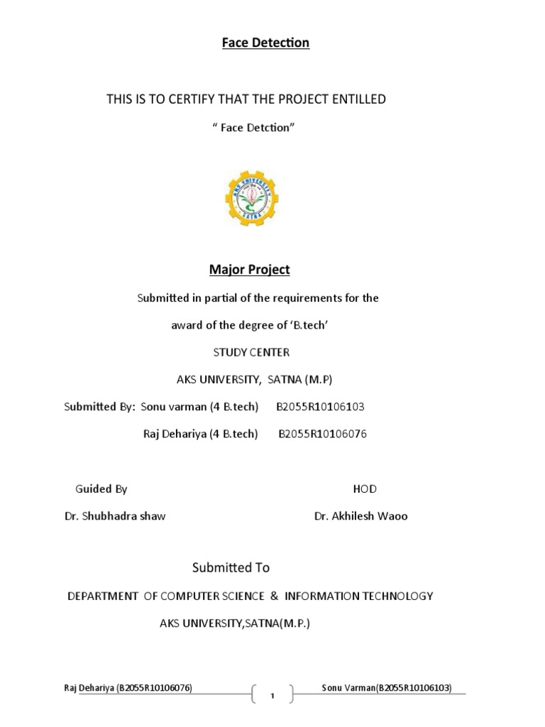 Face Detection Project Overview | PDF | Software | Identity Document
