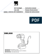 EN Cordless LED Flashlight Instruction Manual FRCA Lampe Torche LED Manuel D'instructions ESMX Linterna LED Inalámbrica Manual de Instrucciones