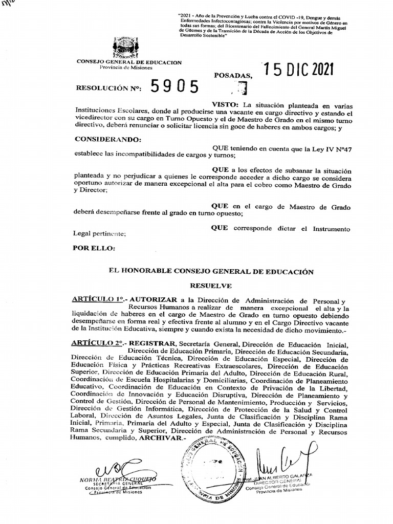 Resolucion 5905 2021 | PDF