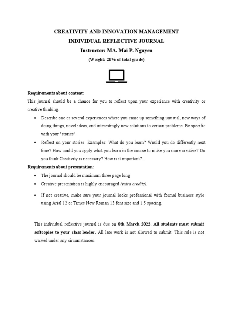 Reflective Journal Brief | PDF | Career & Growth | Art