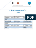 CALENDARIZACIÓN 2022