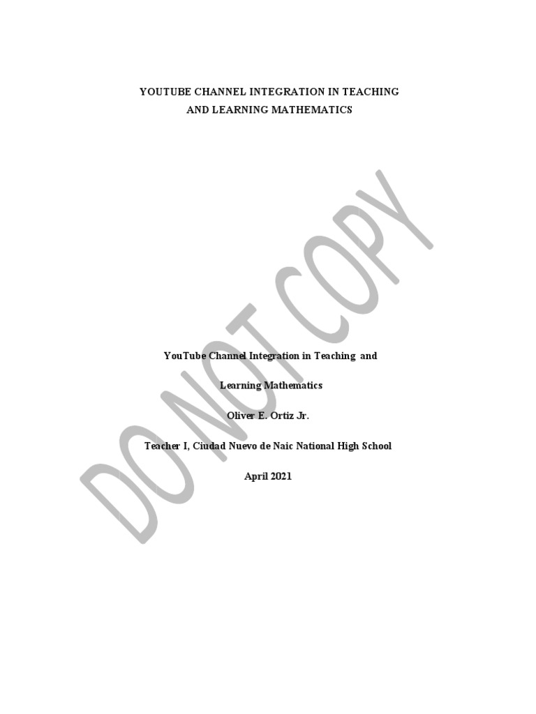 Action Research in Math 1 | PDF | Learning | Multimedia
