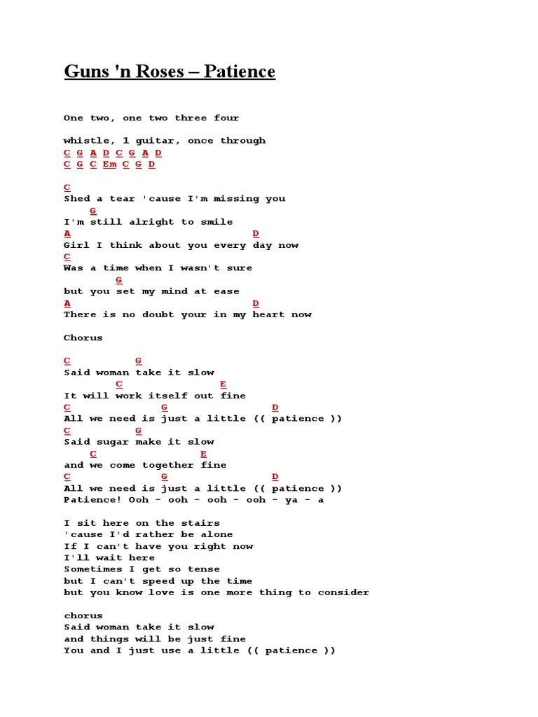 Guns 'N Roses - Patience | PDF
