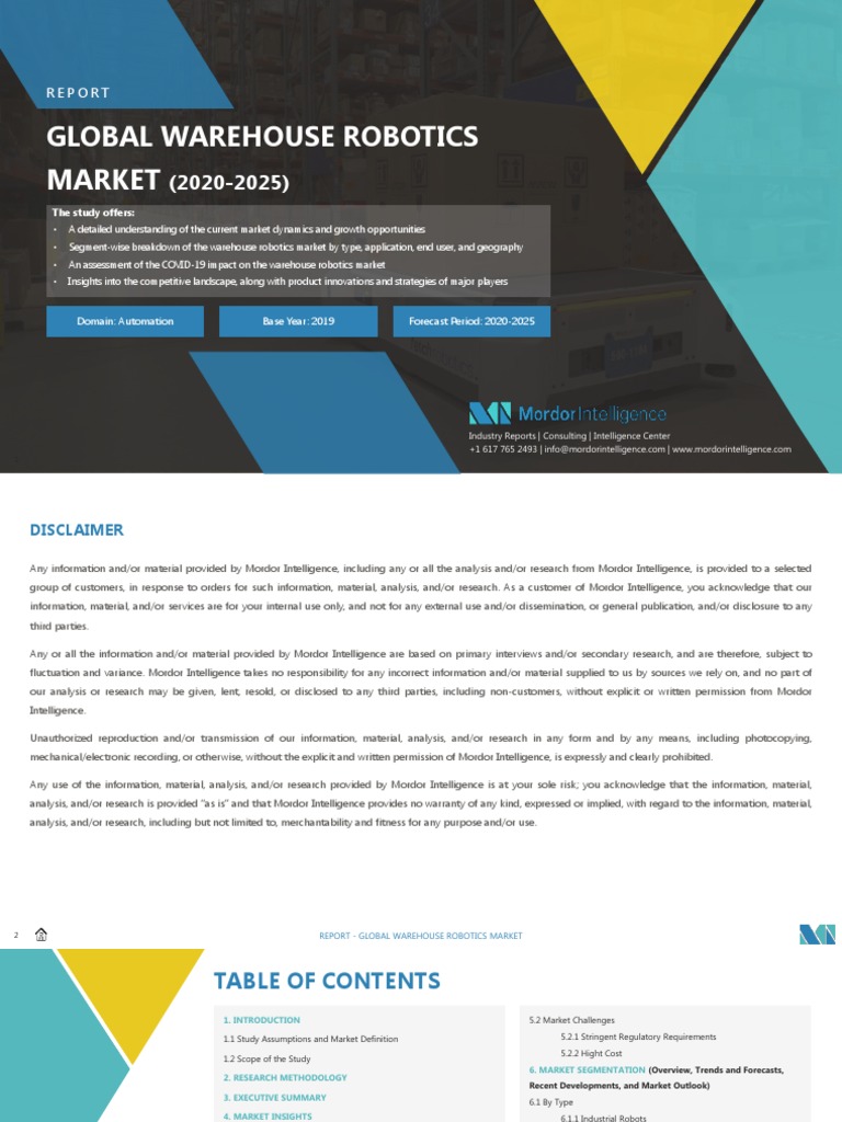 Global Warehouse Robotics Market Growth, Trends, Forecasts (2020