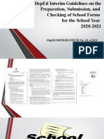 DepEd Interim Guidelines on School Forms for SY 2020-2021
