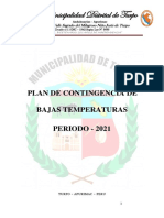 Plan de Contingencia de Bajas Temperaturas