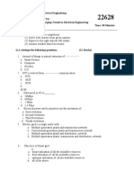 Program Name: Electrical Engineering Program Code: Ee Semester: Sixth Course Title Marks: 20 Time: 30 Minutes Instructions