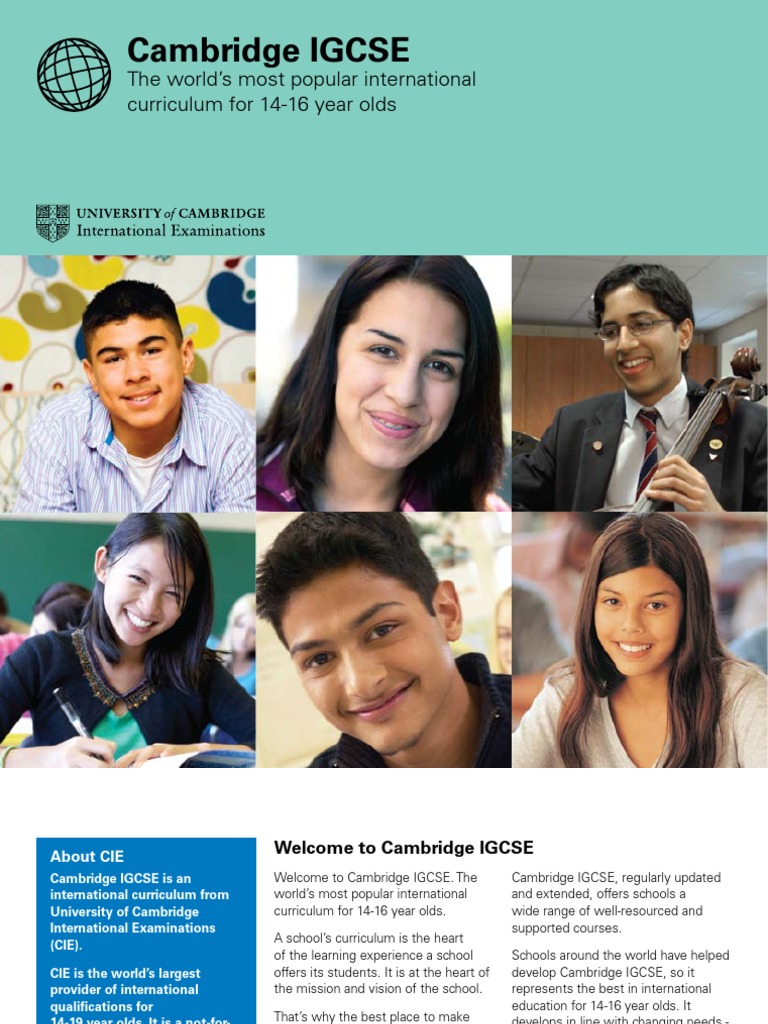 IGCSE Brochure | PDF | Curriculum | Educational Assessment
