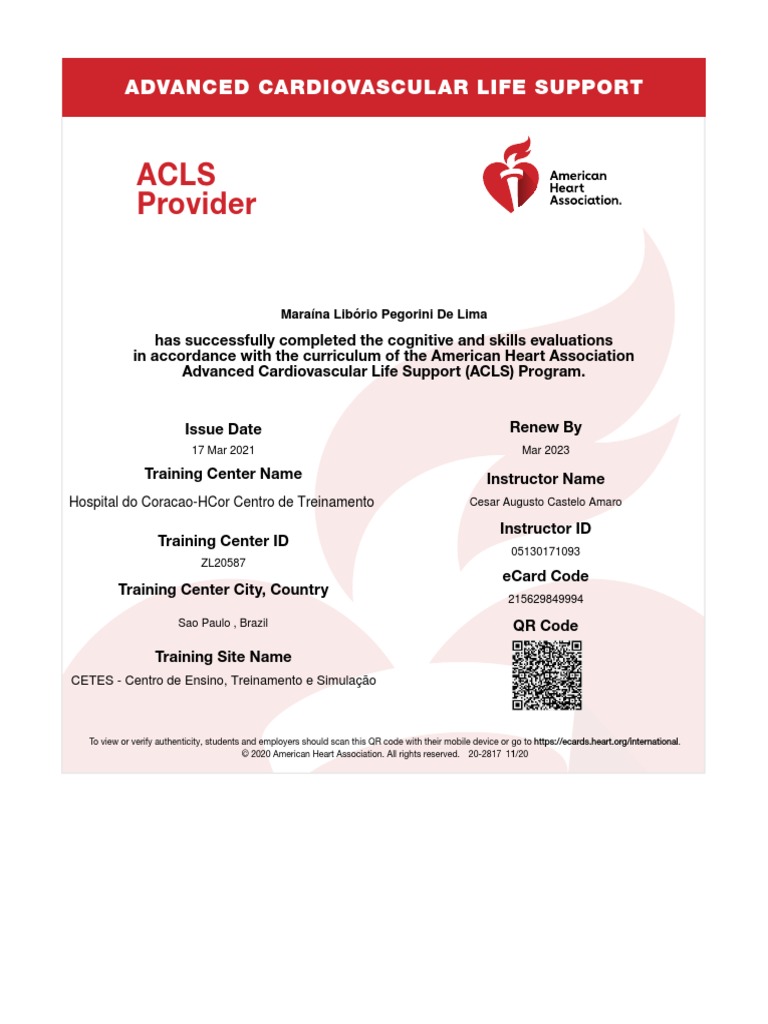 Acls Provider: Advanced Cardiovascular Life Support | PDF