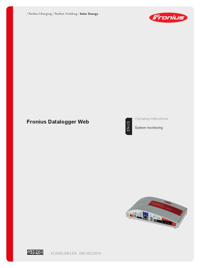 Fronius DataLogger Web OperatingManual PDF Ip Address Computer