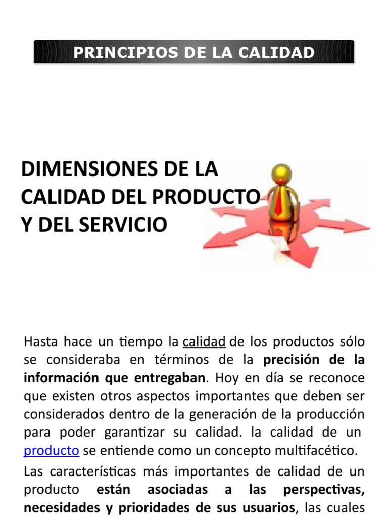 Dimensiones y Principios de Calidad | PDF | Calidad (comercial ...