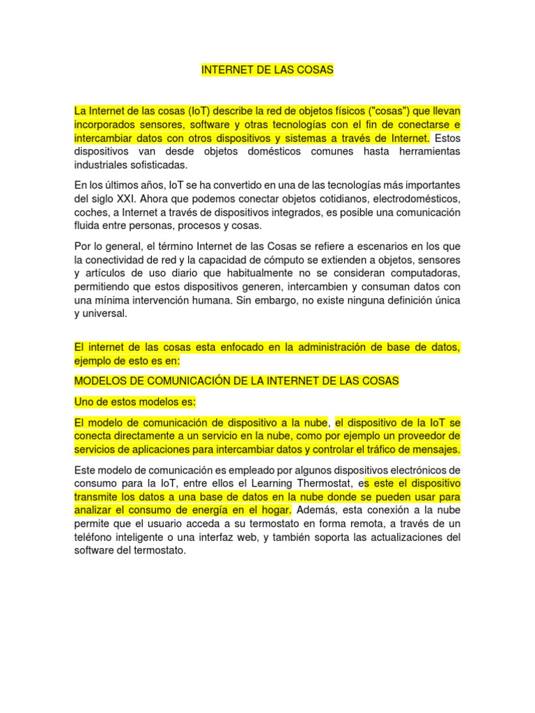 Internet de Las Cosas | PDF | Internet de las Cosas | Internet